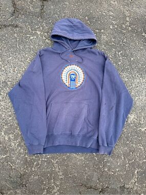 Nike Gray Pullover Hoodie with Blue and Orange Patch